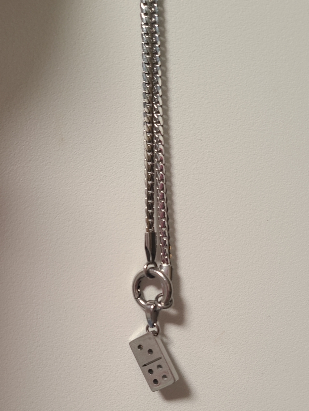 Oh Clementine Sterling Silver Domino Pendant Necklace - Silver